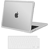 MOSISO Crack-Resistant Hard Case Compatible with MacBook Air 13 inch, 2026 2025-2022 M4 A3240 M3 A3113 M2 A2681, Shell with Soft TPU Bumper&Keyboard Cover for MacBook Air 13.6 inch Case, Translucent