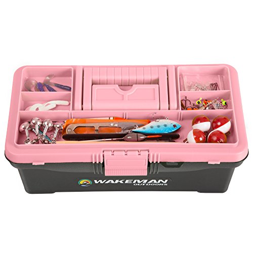 55Piece Fishing Tackle Set Tackle Box Includes Sinkers, Hooks, Lures, Bobbers, Swivels