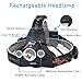 Led Headlamp Rechargeable, CrazyFire Bright Led Headlamp Rechargeable Head Torch 4 Modes Bicycle Front Light with 2pcs 18650 Batteries and Charger