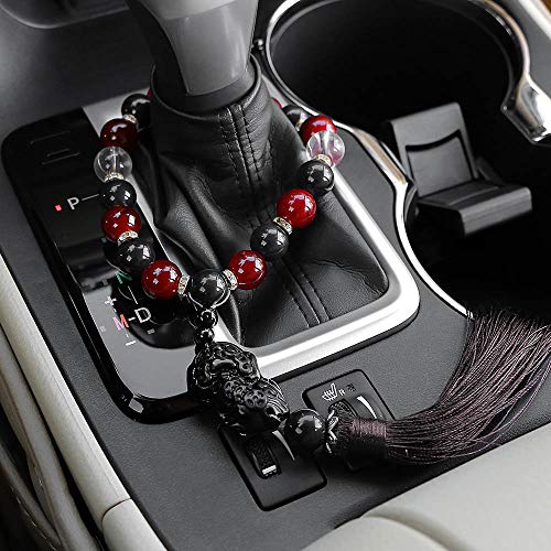 Gold Happy Car Ornaments Buddha Beads with Brave Troops Auto Interior Rearview Mirror Hanging Pendant Stalls Decoration Accessories Gifts