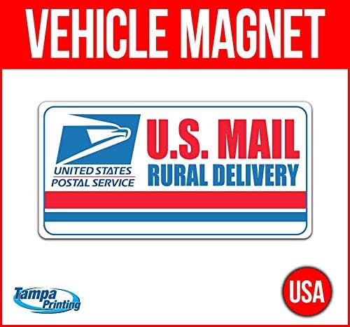 U.S. Mail Rural Delivery Vehicle Magnet, 30 mil Thick Magnetic Vinyl, Rounded Corners, Advertising Magnet, Removable, Car Magnet, Truck Magnet, Fleet Magnet, Flexible, New, Advertising, USA