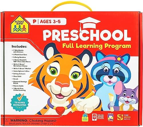 School Zone Jaz's Preschool Learning Pack: Pre-K, Workbooks, Flash