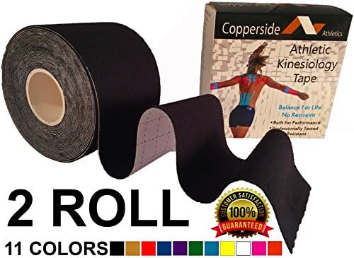 Premium Professional Grade Kinesiology Tape *FREE Instructional Ebook* Taping to Boost Performance &amp; Heal Pain Faster- 2”x16.4’ Uncut Athletic Therapeutic Roll for Muscle Support in 11 Sports Colors