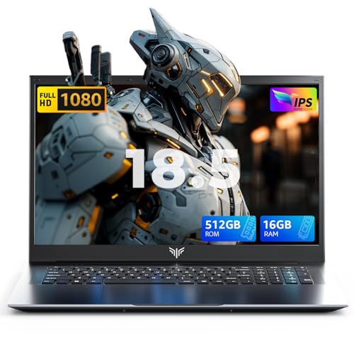 ACEMAGIC 18.5 Inch FHD Laptop, Processor 4300U up to 3.7 GHz, 16GB DDR4 RAM 512GB M.2 SSD, Laptop Battery 7000mAh, 180° Folding, Webcam, HDMI, Type-C, USB3.2, Laptop Office Study