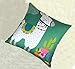 Geepro 18 inch Llama Cactus Decorative Throw Pillow Covers Linen Cotton Animal Print Cushion Cover (Teal)