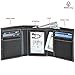 Estalon Handmade Men's Rfid Blocking Genuine Leather Trifold Multi Card ID Window Wallet (3.5x4.4x0.75, Black Nylon)