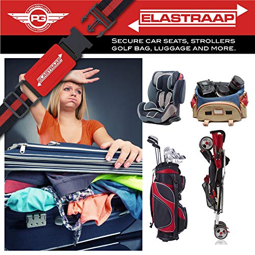 Luggage Straps, Adjustable Non-Slip Baggage Belts- Suitcase Bands For Travel Bag (2 Straps, Deep Red 2pk) - Thumbnail 7