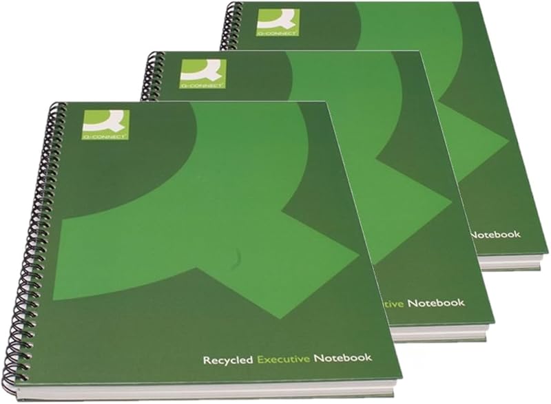 Q Connect A4 Recycled Wirebound Book Black – Premium Notebook