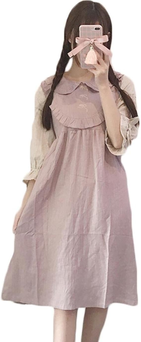 Amazon Co Jp ライフスター Lifestr ゆめかわいい ジャンパースカート ワンピース フリル ロリィタ ハイウエスト オリジナルエコバッグセット 服 ファッション小物