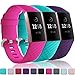 Wepro Waterproof Bands Compatible with Fitbit Charge 4 / Charge 3 / Charge 3 SE for Women Men, 3-Pack Replacement Wristbands for Fitbit Charge 3 / Charge 4, Small, Teal, Rose Pink, Plum