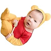 BxuanW Newborn Photography Baby Photo Shoot Props Bear Boys Girls Cap hat and Footie Romper Suit Outfit Set