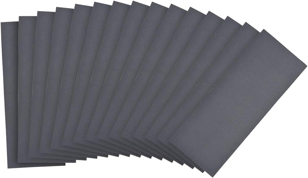 sourcing map 800 Grits Sanding Sheets 9-inch x 3.6-inch Wet Dry Silicon Carbide Sandpaper for Wood Furniture Metal Polishing 15pcs