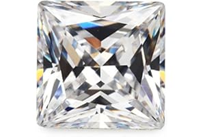 WUZHOUGEMS 50pcs 8x8mm AAAAA Square White Princess Cut Loose Cubic Zirconia CZ Stone Gemstone (8x8mm 50pcs)
