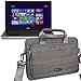Evecase Suit Fabric Multi-functional Neoprene Briefcase Case Tote Bag for Dell Inspiron 11 3000 i3147-3750sLV / i3137-5003sLV, 3751sLV 11.6-Inch 2 in 1 Convertible Touchscreen Laptop Ulrtabook (Gray)