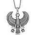 JAJAFOOK Men's Silver Stainless Steel Egypt Horus Falcon Pendant Punk Biker Necklace, 24