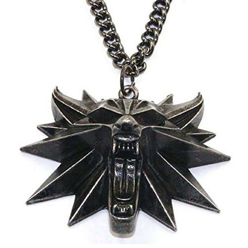 The Witcher 3 Wild Hunt Collectors Edition Medallion Wolf Head Necklace Pendant