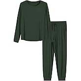 Latuza Women's Petite Jogger Pajamas Set Long Sleeve Sleepwear Petite Size