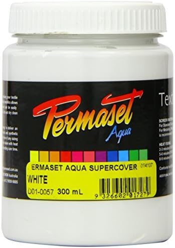Super Cover Screenprinting Ink - White Permaset Aqua Fabric Magic 300ML by Colormaker