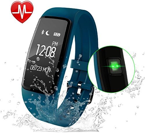 GULAKI Fitness Tracker Watch, Exercise Tracker with Heart Rate Monitor Calorie Counter Pedometer IP67 Waterproof Smart Wristband Bracelet Activity Tracker for Android &amp; IOS (Blue Watch)