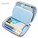 SOOCUTE Cute Unicorn Embossed Hardtop Pencil Case - Kids Large Colored Pen Holder Box With Compartments - Girls Cosmetic Pouch Bag Stationery Organizer (Light Blue)