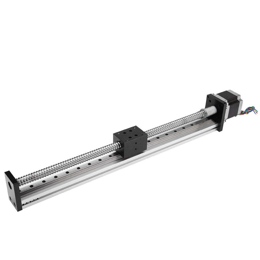 Sliding table, single-axis rail ball Sliding Table Precision linear table slide with ball screw, effective stroke 400 mm for NEMA 23 motor, made of aluminum, high precision, very