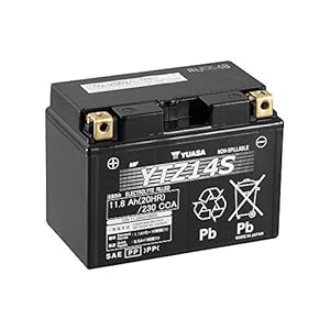 YUASA YTZ14S, batteria per moto, 12 V/11,2 AH (dimensioni: 150 x 87 x 110)