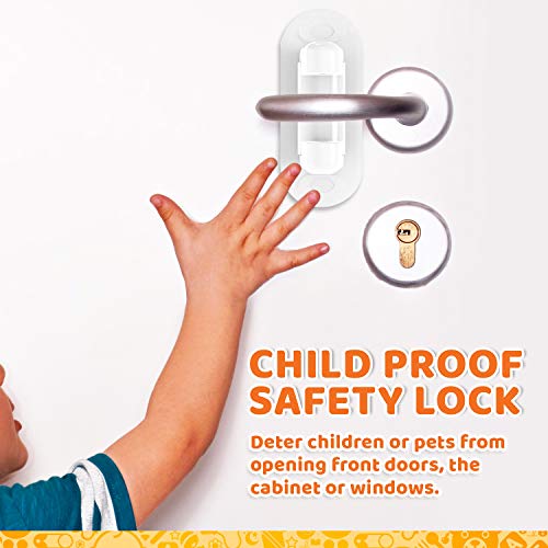 Baby Proofing Door Lever Locks - (Pack of 4) | Door Handle Child Safety Lock | Safety Door Locks for Kids - Thumbnail 4