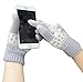 Chalier Womens Winter Warm Thick Knit Phone Texting Touch Screen Gloves Mittens, Gray, One Size
