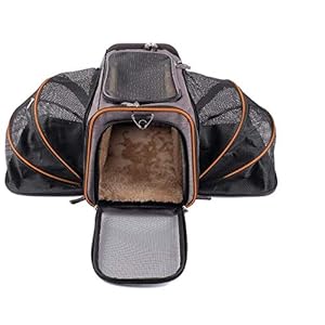 Pet Peppy Transportín para mascotas, aprobado por las compañías aéreas, de calidad prémium, ampliable por dos lados, diseñado para gatos, perros, gatitos y perritos, muy espacioso y blando
