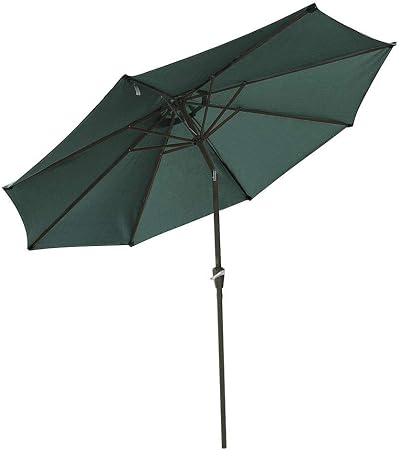 Amazon Com Chi Mercantile Outdoor Living Patio Tilt System Market Umbrella Sun Shade 10 Ft 8 Rib Crank Handle Anti Fade Technology Green Garden Outdoor
