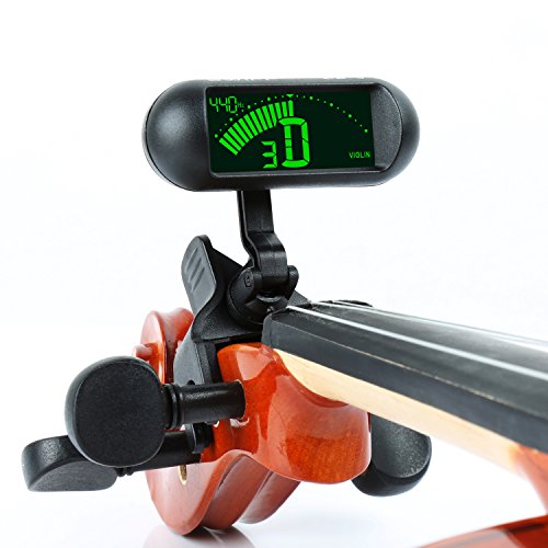 Rinastore Professional Violin Viola Tuner, Clip-On Large LCD Screen Tuner (Black) - Thumbnail 7