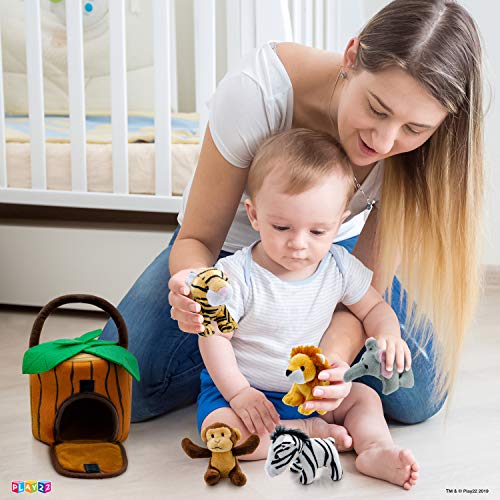 Play22 Plush Talking Stuffed Animals Jungle Set Plush Toys Set With Carrier For Kids Babies
