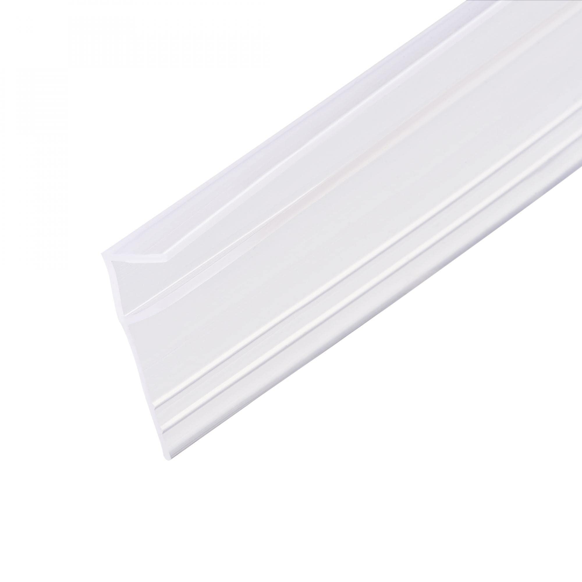 sourcing map Frameless Glass Shower Door Sweep - Door Bottom Side Seal Strip F-Type with 3/4-Inch(20mm) Drip Rail - 5/16-Inch(8mm) Glass x 118-Inch(3000mm) Length