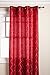 Stylemaster Hudson 55 by 84-Inch Embroidered Faux Silk Brass Grommet Panel, Crimson