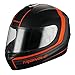 TRIANGLE Full Face Matte Street Bike Motorcycle Helmet [DOT] (Large,Matte Black/Orange)