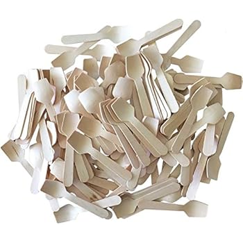 Bulk Mini Wooden Spoons -Eco Friendly Disposable Biodegradable - 3.5 Inches - 300 Pack Outside the Box Papers Brand
