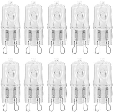 12Vmonster 10 Pack Crystal Clear Lense Q20/G9/CL/120V G9 JCD 20 Watt 120 Volt T4 JD Type Halogen House Hold Light Bulb Hanging Pendant Accent Type Spot Down Lamp Chandelier Sconce Fixture Lighting