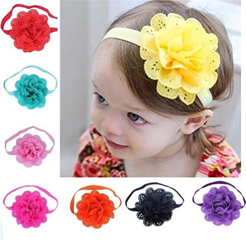 Newborn Baby Hairband, ACAREU 8Pcs Baby Girls Flower Headbands Photography Props Headband Accessories