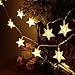 kingleder 25ft 50 LED Xmas Star Light Fairy String Light w/ Remote for Christmas Weddings Family Festival Party (Warm White)