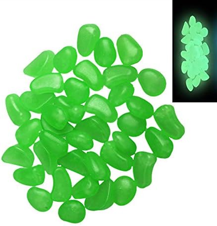 New Green 100Pcs Glow In The Dark Stones Pebbles Rock For Aquarium Fish Tank Garden D?cor Set030