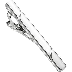 ECHO-OVE Metal Mens Tie Clips, Gold Plated Minimalist Necktie Accessory | Classic Spring Loaded Tie Clasp, Polished Formal Dr