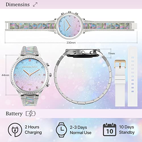 ZKCREATION Women's Smart Watch with Calls and WhatsaApp – Women's Smartwatch with Blood Pressure Heart Rate Monitor Activity Bracelet with Sleep Monitor 20 Sports Mode Bracelet Watch Gifts for Women