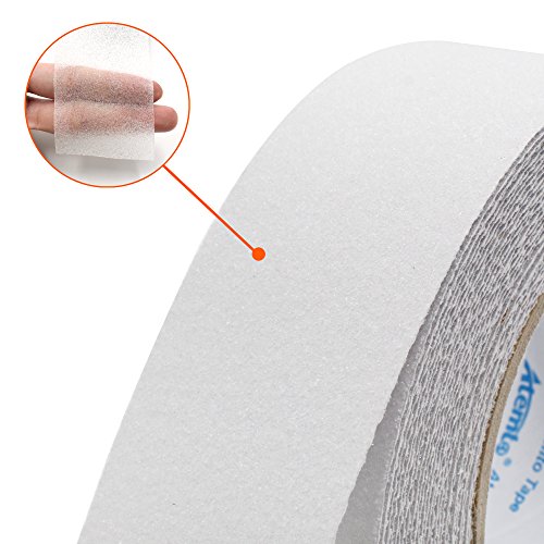 Anti Slip Adhesive Tape, Atemto Non Skid Abrasive Safety Tape 4inch 33ft Traction Heavy Duty Industry Grade Anti-Slip Anti-Skid Tape Grit Tape for Stairs Porch Bathroom Kids The Old (10cm, White)