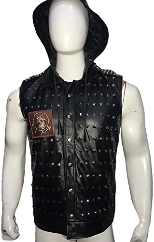 Watch Dogs 2 Dedsec Wrench Leather Vest - Shawn Baichoo Black Hooded Leather Vest BNWT (XXX-large)