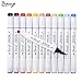 Fabric Markers Permanent (Pack of 12 PENS) Dual Tip Fabric & DIY Marker Set-Double-Ended Fabric Markers with Chisel Point and Fine Point Tips- Perfect for Writing on Clothes, Clothing, Jeans, Pants