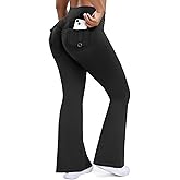 SEASUM Pocket Flare Leggings for Women V Waist Cargo Leggings High Waisted Yoga Casual Pants Bootcut Workout Pants