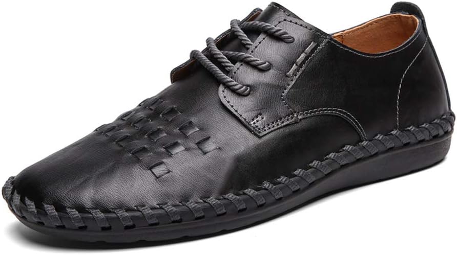 ZHShiny Men's Penny Loafers Driving Shoes Lace-up Casual Slip On Moccasins Soft Comfort Flat Walking Shoes