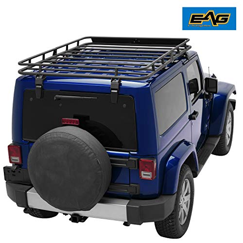EAG 2 Door Roof Rack Cargo Basket with Wind Deflector Fits for 0718