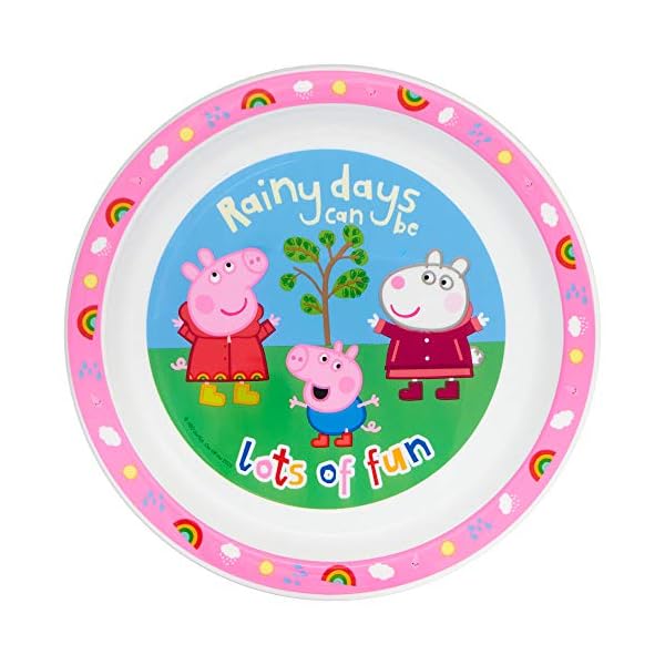 Peppa Pig Perfect Day Kids Tableware 3 Piece Reusable PP Plate, Bowl & Cup Children – Peppa, George Tumbler & Dinnerware…