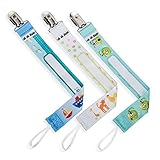 Pacifier Clip with 2-Sided Design for Baby Girls and Boys By Mengyaya - Cute Universal Soothie Pacifier Holder (3 Pack)